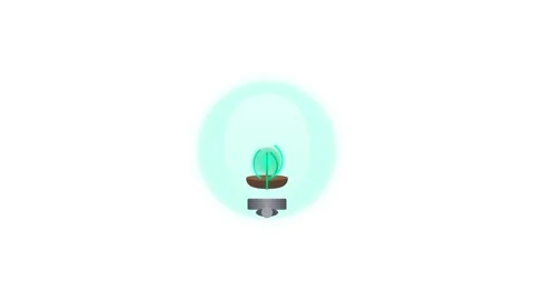 Seamless loop animation of a glass light bulb acting as a miniature terrari.. Vídeos de archivo 345640731