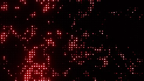 Seamless Loop Animation of Glittering Red Lights on Black Background Stock Footage 317993853