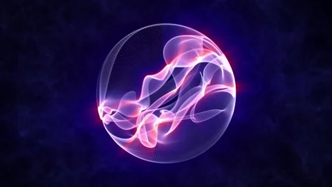 Seamless loop animation with glow plasma sphere made of soft energy waves Stock Footage 278445001