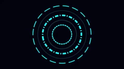 Seamless loop animation of glowing blue concentric circles Stock-Footage 346150945