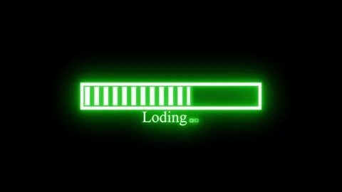 Seamless Loop Animation of Glowing Neon Loading Progress Bar, Red Glowing L.. Stock Footage 318110735
