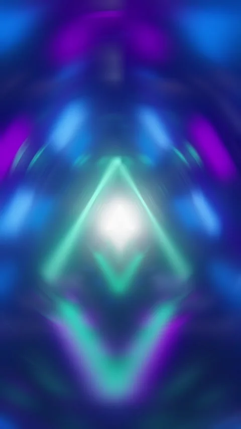 Seamless Loop Animation Glowing Triangular Tunnel Stock Footage 321810509