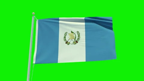 Seamless loop animation of the Guatemala flag on a green screen background. Stock Footage 203845158