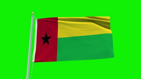 Seamless loop animation of the Guinea Bissau flag on a green screen background. Stock Footage 203845250