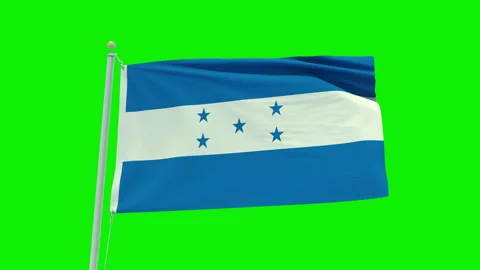 Seamless loop animation of the Honduras flag on a green screen background. Stock Footage 203844957