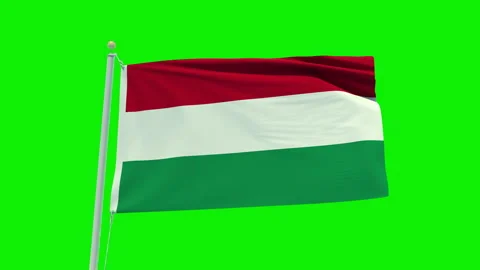 Seamless loop animation of the Hungary flag on a green screen background. Stock Footage 203844423