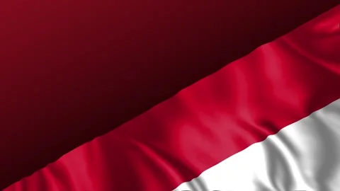 Seamless loop animation of the Indonesia flag, copy space area 스톡 동영상 290841373