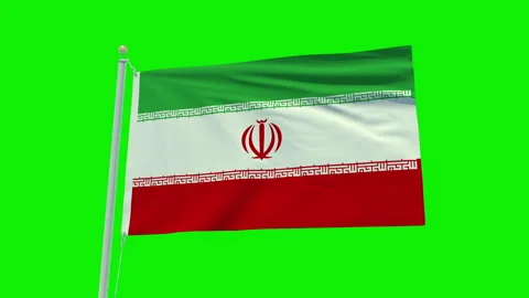 Seamless loop animation of the Iran flag on a blue sky background. Stock Footage 233726442
