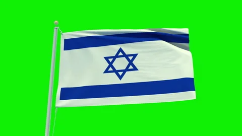 Seamless loop animation of the Israel flag on a green screen background. Stock Footage 203845383