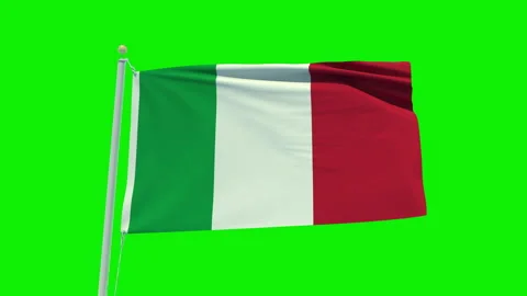 Seamless loop animation of the Italy flag on a green screen background. Stock Footage 203844602
