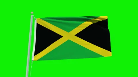 Seamless loop animation of the Jamaica flag on a green screen background. Stock Footage 203855049