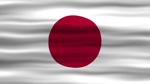 Seamless loop animation of the Japan flag, flag waving in the wind, perfect.. Stock Footage 224196028