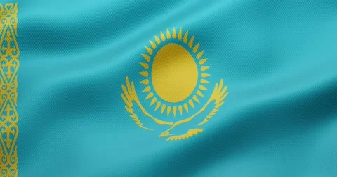 Seamless loop animation of the kazakhstan flag. Stock Footage 194777237