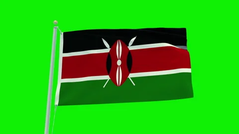 Seamless loop animation of the Kenya flag on a green screen background. Stock Footage 203854780