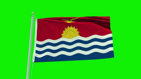 Seamless loop animation of the Kiribati flag on a green screen background. Stock Footage 203855953