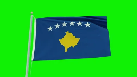 Seamless loop animation of the Kosovo flag on a green screen background. Stock Footage 203854662