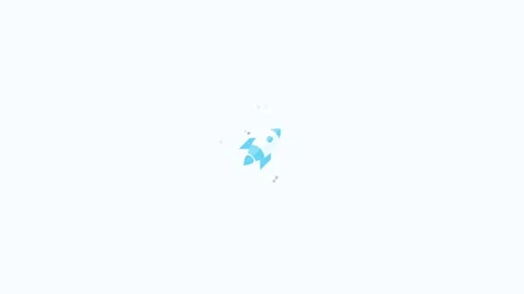 Seamless loop animation of a light blue rocket flying Vídeos de archivo 334641327