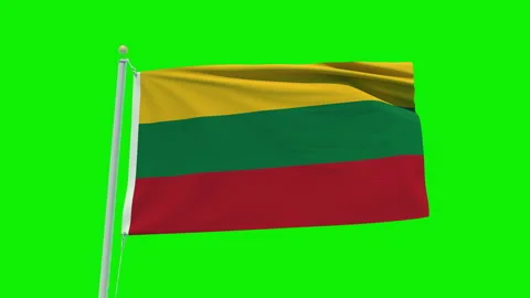 Seamless loop animation of the Lithuania flag on a green screen background. Stock Footage 203855187