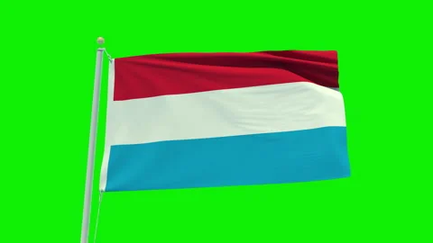 Seamless loop animation of the Luxembourg flag on a green screen background. Stock Footage 203856431