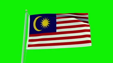 Seamless loop animation of the Malaysia flag on a green screen background. Stock Footage 203856244