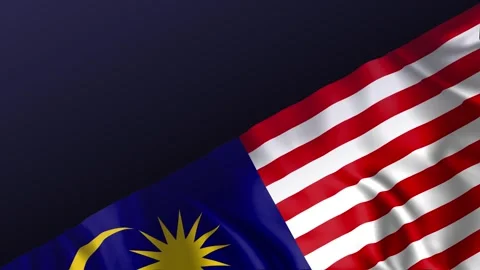Seamless loop animation of the Malaysia flag, Copy Space area 스톡 동영상 290841641