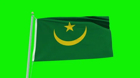 Seamless loop animation of the Mauritania flag on a green screen background. Stock Footage 203854727