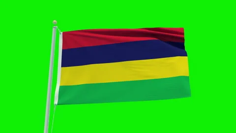 Seamless loop animation of the Mauritius flag on a green screen background. Stock Footage 203855498
