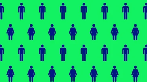Seamless loop animation of Men and Women icons on a Green Screen Stock Footage 279520486