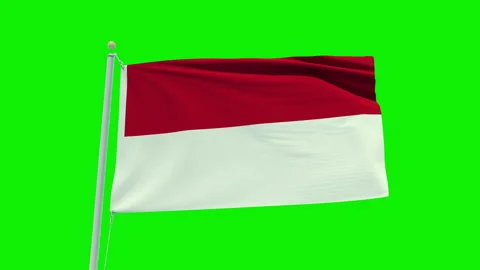 Seamless loop animation of the Monaco flag on a green screen background. Stock Footage 203856155