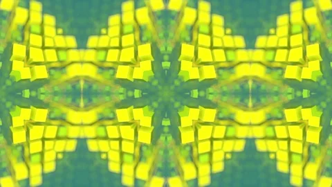 Seamless loop animation with moving pattern of colored shapes. 3d rendering HD Stock Footage 255008705