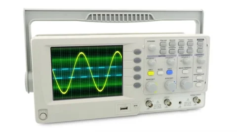 Seamless loop animation. moving sine wave on an oscilloscope Stock Footage 62503337