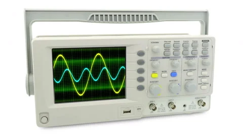 Seamless loop animation. moving sine wave on an oscilloscope Stock Footage 62527063