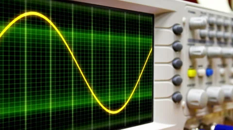 Seamless loop animation. moving sine wave on an oscilloscope Stock Footage 62531541