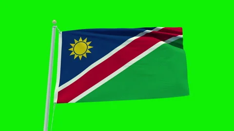 Seamless loop animation of the Namibia flag on a green screen background. Stock Footage 203855700