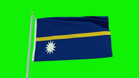 Seamless loop animation of the Nauru flag on a green screen background. Stock Footage 203854510