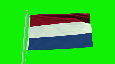 Seamless loop animation of the Netherlands flag on a green screen background. Stock Footage 203854931