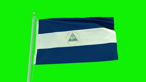 Seamless loop animation of the Nicaragua flag on a green screen background. Stock Footage 203854875