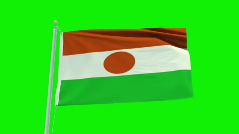 Seamless loop animation of the Niger flag on a green screen background. Stock Footage 203856950
