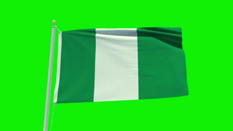 Seamless loop animation of the Nigeria flag on a green screen background. Stock Footage 203855890