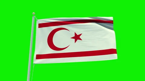 Seamless loop animation of the Northern Cyprus flag on a green screen background Stock Footage 203857098