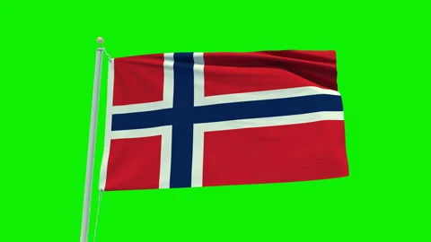 Seamless loop animation of the Norway flag on a green screen background. Stock Footage 203855398