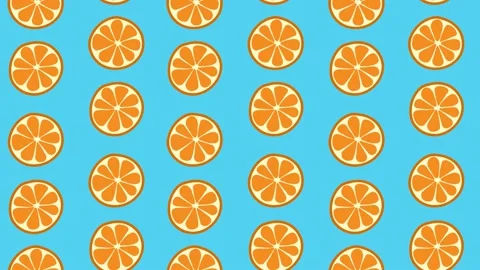 Seamless loop animation of orange slices image. Stock Footage 153243320