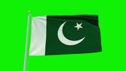 Seamless loop animation of the Pakistan flag on a green screen background. Stock Footage 203854550