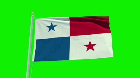 Seamless loop animation of the Panama flag on a green screen background. Stock Footage 203856049