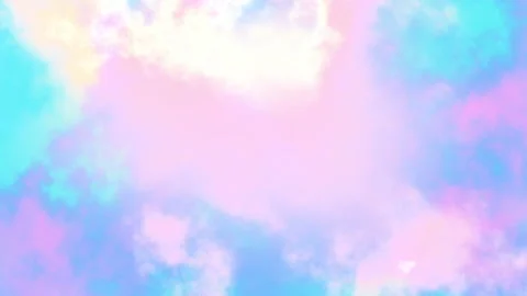 Seamless loop animation of a pink teal sky with soft white clouds moving slowly Stock Footage 337344304