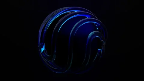 Seamless loop animation of realistic 3D sphere with morphing blue liquid glass Stock Footage 314242077