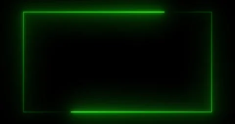 Seamless loop animation rectangle picture frame with two neon line 4K video moti Stock Footage 340333260