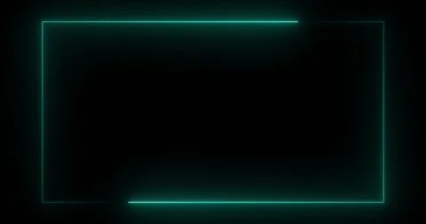 Seamless loop animation rectangle picture frame with two neon line 4K video moti Stock Footage 340333272