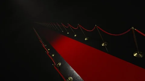 Seamless loop animation with the red carpet. lighted by the flashlights. 4k Stock Footage 119974298
