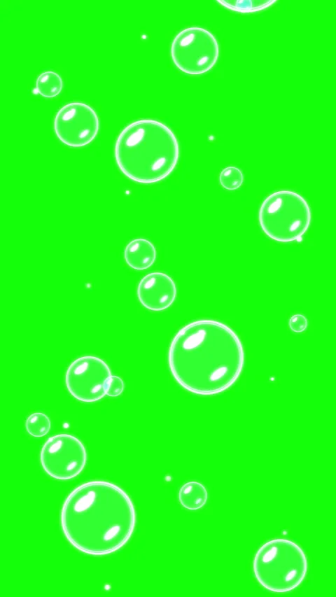 Seamless loop animation of rising bubbles, green screen effect, motion graphic Vidéo 346740527